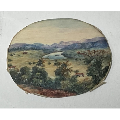 1317 - 6 Indian framed landscape miniature paintings, each approximately 4.9cm x 3.9cm.