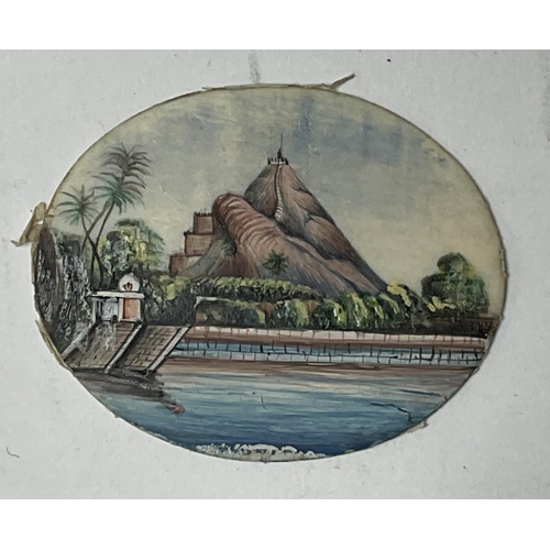 1317 - 6 Indian framed landscape miniature paintings, each approximately 4.9cm x 3.9cm.