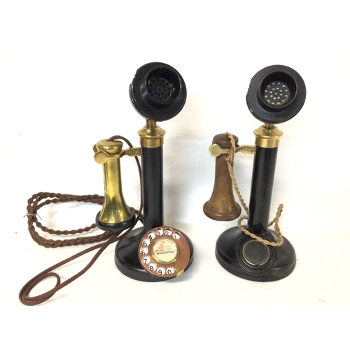 1319 - A pair of candlestick telephones, approximately 33cm tall. Category C postage