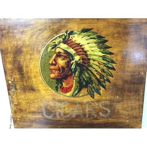 1320 - Antique mahogany cigar shop display, 3 draws. Postage category D. 39x37x21cm approximately