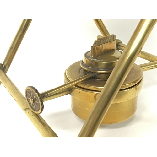 1347 - Victorian brass kettle on stand with burner. Class C postage