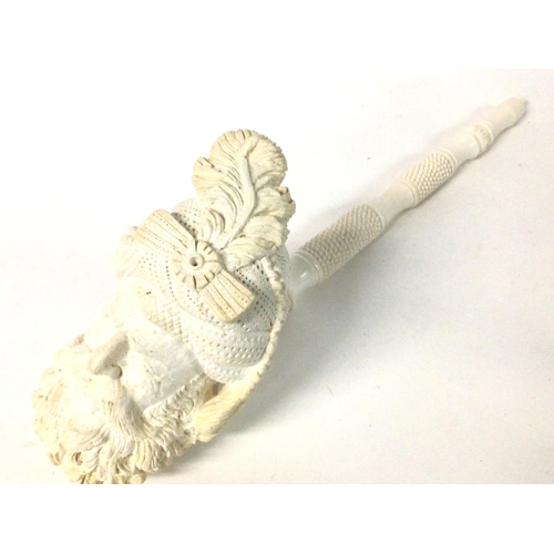 1364 - Giant cased Meerschaum pipe, approximately 37m long. postage cat B