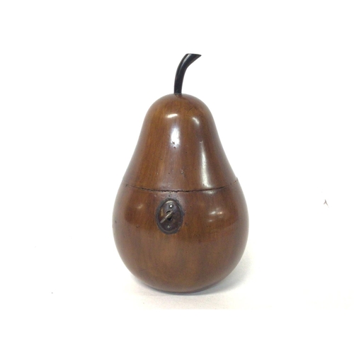 1366 - A George III style pear shaped tea caddy, 20cm tall. Postage cat B