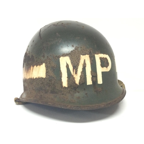 2161 - WW2 US Swivel Bale US MI Helmet Military Police. Postage cat c