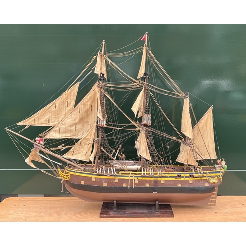 2478 - A large Scratch built model of the H.M.S Bounty, 135cm x 110cm.