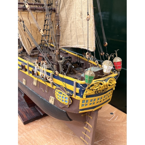 2478 - A large Scratch built model of the H.M.S Bounty, 135cm x 110cm.