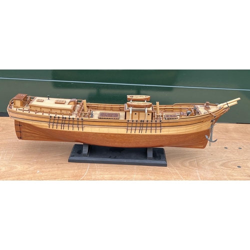 2479 - A scratch built model of The Marie Sophie, Falmouth. 90cm x 27cm. In need of completetion.