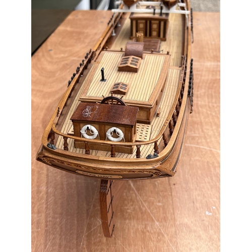 2479 - A scratch built model of The Marie Sophie, Falmouth. 90cm x 27cm. In need of completetion.