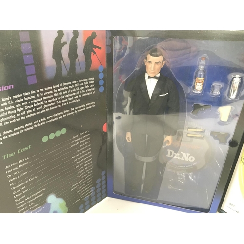97 - 3 X Boxed Sideshow Toys James Bond Figures including Sean Connery. Joseph Wiseman and Pierce Brosnan... 