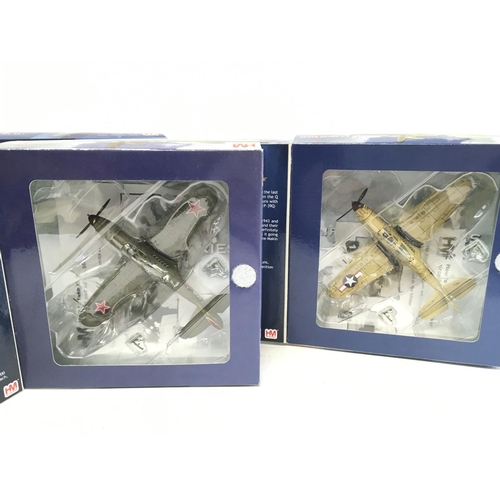 973 - 4 X Boxed Hobby Master Aircraft 1:72 Scale. A Warhawk P-40N. A P-400 Air Cobra. A P-39q Air Cobra an... 