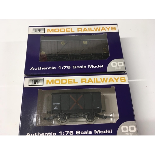 982 - Collection of 5 boxed Dapol railway model freight wagons. 00 gauge 1:76 scale