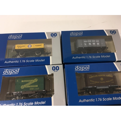 986 - Collection of 9 boxed Dapol model railway wagons. 00 gauge. 1:76 scale