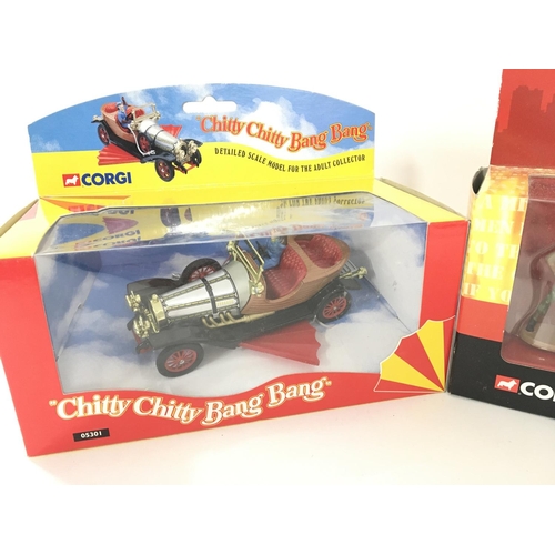 100 - A Boxed Corgi Chitty Chitty Bang Bang (2002) and a A-Team Van with Mr T Figure.