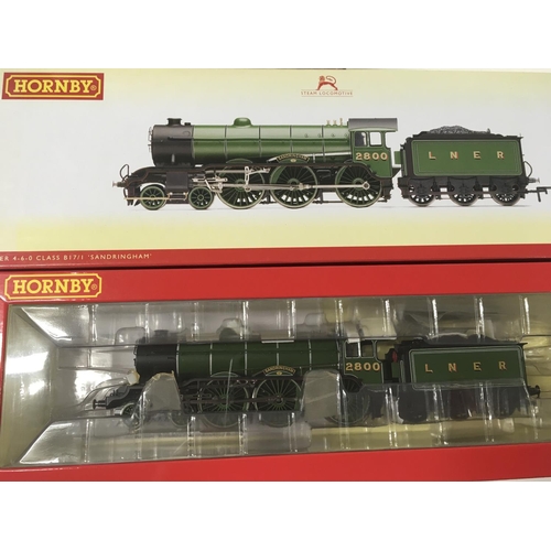 1028 - 2 Boxed Hornby locomotives with tenders. 00 gauge R2920x class B17/1. Sandringham DCC fitted R 2711x... 