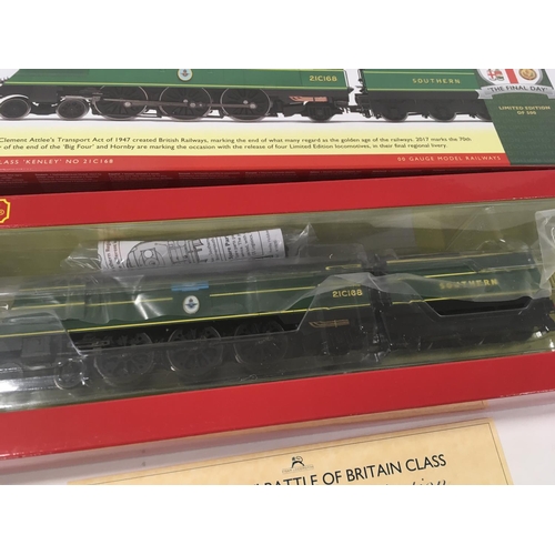 1030 - Limited edition Hornby locomotive with tender 00gauge R3515. The final day SR Battle of Britain. Kel... 