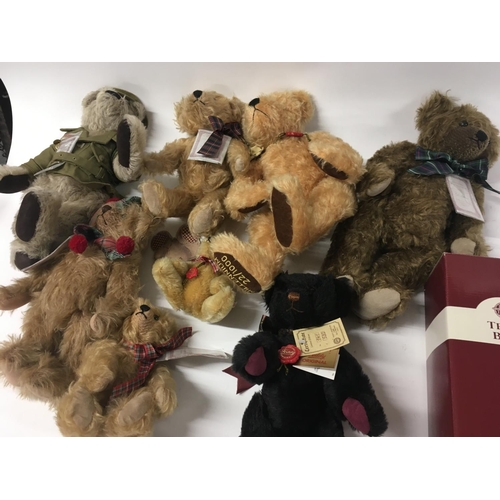 1068 - Eight boxes containing in excess of 100 various Bears..including. English Teddy Bear Company. Canter... 