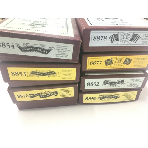 1070 - 7 X Boxes of Boxed Britains all American Civil War. #s 8878. 8877. 8851. 8852. 8854.8876. 8853.