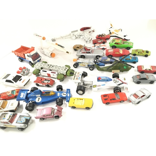 109 - A Box Containing Playworn Die-Cast including Corgi. Dinky. Matchbox and Lone Star.