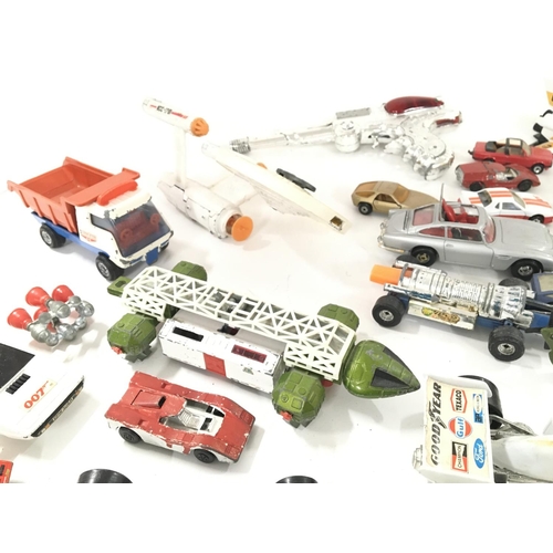 109 - A Box Containing Playworn Die-Cast including Corgi. Dinky. Matchbox and Lone Star.