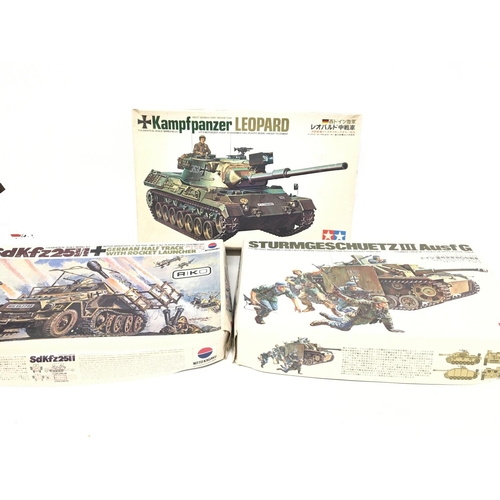 1154 - 3 Model Kits including a German Half Track. (3).