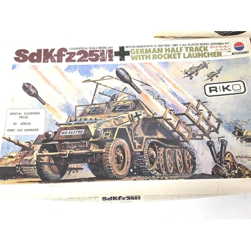 1154 - 3 Model Kits including a German Half Track. (3).