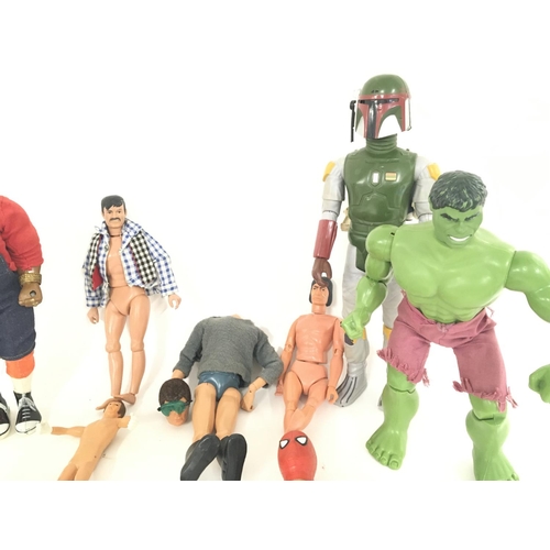 119 - A Collection of Vintage Figures Ideal for Spate Pats Etc. Including a MR.T. 2X Bobba Fetts. Action M... 