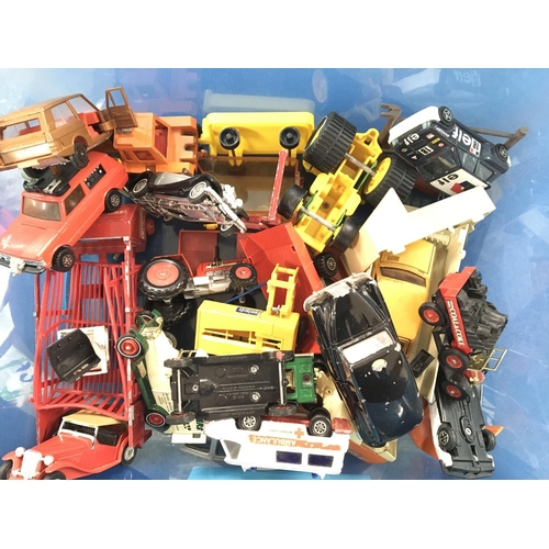 126 - A Box Containing A Collection Of Playworn Diecast including Corgi. Matchbox. Britainâs etc.