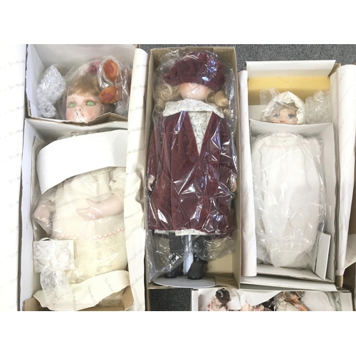 143 - A Collection of 4 Boxed Dolls and 4 Small loose Dolls. Including the Hamilton Collection.