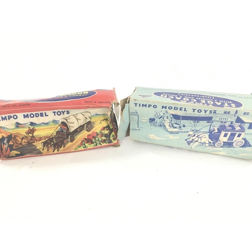 147 - A Boxed Timpo Toys Covered Wagon and a Stage Coach. Boxes are Worn.