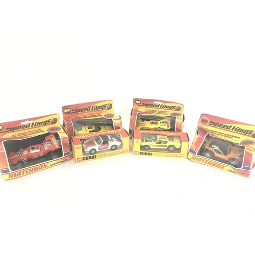 15 - A Collection of Matchbox Speed Kings and Corgi Whizzwheels. Boxed are worn.
