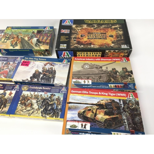 169 - Collection of Italeri plastic figures of American civil war - Nap - WWII - tank battle set ups etc.