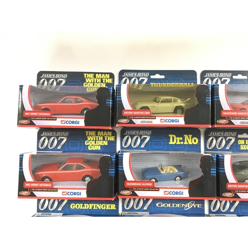 173 - A collection of 10 new corgi James Bond cars featured in various bond films.