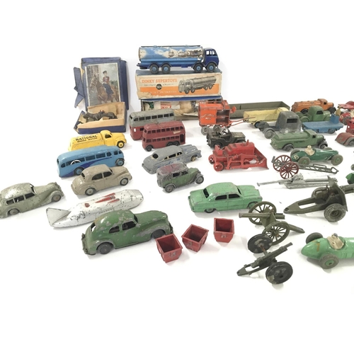 175 - A collection of vintage dinky and other playworn die-cast.