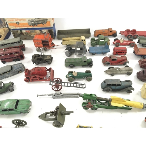 175 - A collection of vintage dinky and other playworn die-cast.