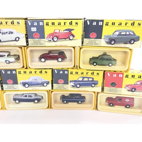 180 - Collection of various boxed vanguard die-cast cars including mk1 Ford Granada and a rover p4.