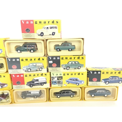 183 - A Box Containing a Collection of Vanguards 1:43 Scale including Jaguar. Austin Etc.