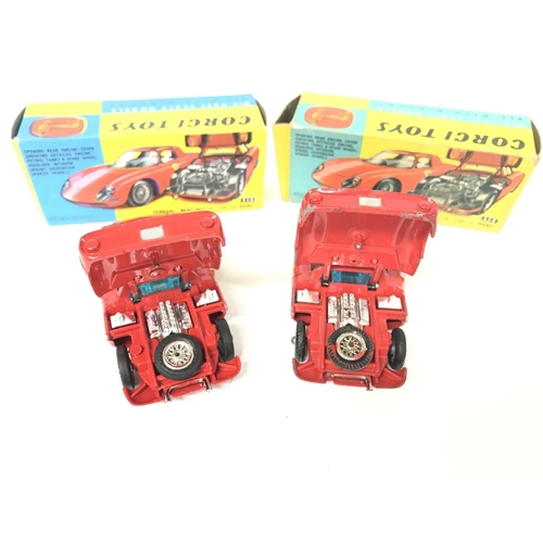 200 - 2 X Boxed Corgi Ferrari Berlinetta 250 Le Mans #312. 1 Has been repainted.