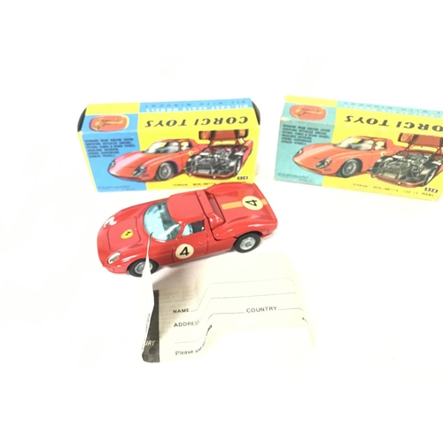 200 - 2 X Boxed Corgi Ferrari Berlinetta 250 Le Mans #312. 1 Has been repainted.