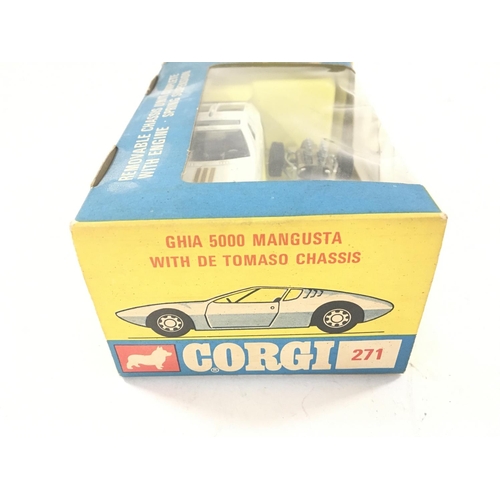 21 - A Boxed Corgi Gaia 5000 Mangusta With De Tomaso Chassis. #271.