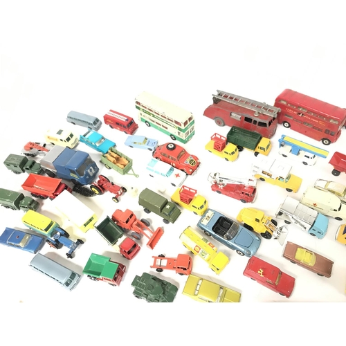 219 - A Collection of Playworn Diecast including Huskey. Matchbox. Dinky etc.