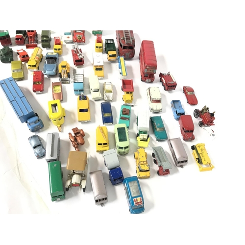 219 - A Collection of Playworn Diecast including Huskey. Matchbox. Dinky etc.