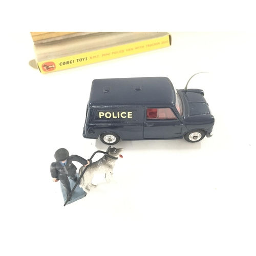 23 - A Boxed B.M.C. Mini Police Van With Tracker Dog. #448.