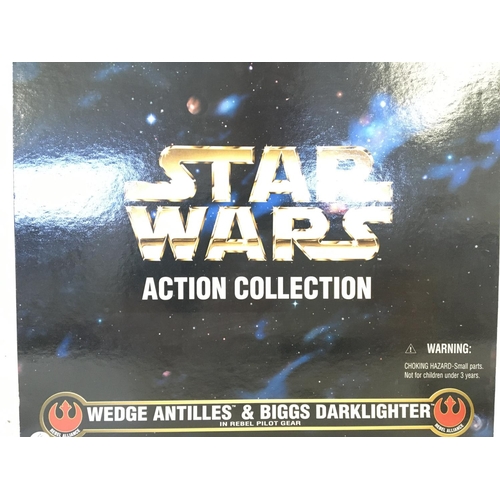 254 - A Boxed Star Wars Action Collection Wedge Antilles and Biggs Darklighter Pilot Set. 12â figures.