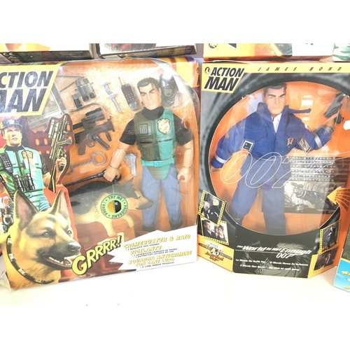 256 - A Collection of Boxed Modern Action Men. Including James Bond.