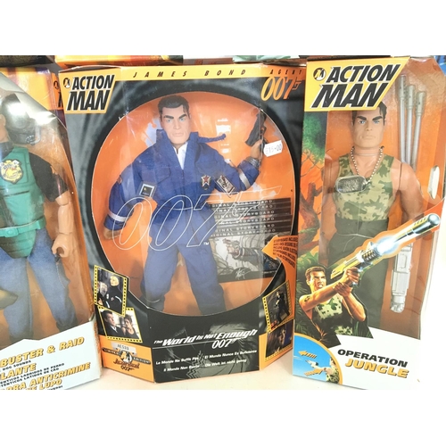 256 - A Collection of Boxed Modern Action Men. Including James Bond.