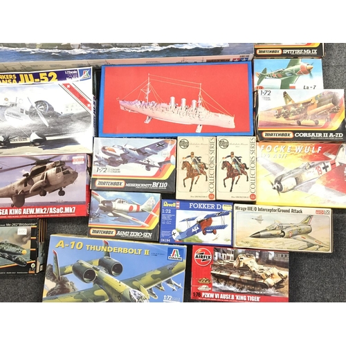 257 - A Collection of Various Model Kits including Airfix. Tamiya. Matchbox.Revell. Etc.