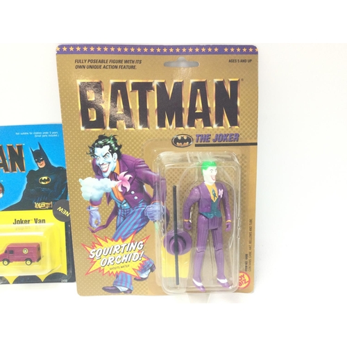 258 - A Biz Toys Batman the Joker Carded Figure and a Ertl Batman Set.