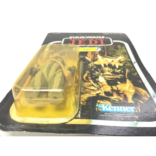 259 - A Carded Star Wars Return Of The Jedi 77 Back Teeebo Figure. Un punched.