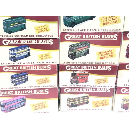 275 - A Box Containing Atlas Great British Buses. All Boxed.