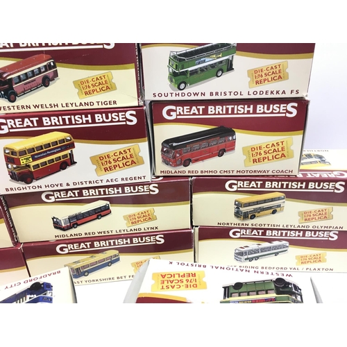 275 - A Box Containing Atlas Great British Buses. All Boxed.